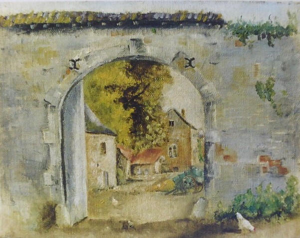 J 1 - Ferme d'Annevoie - 1937 - hst (21 x 27)