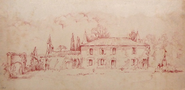 J 54 - Château de Beaupuy (Gers), juillet 1940 (15,5 x 31,5) (1)